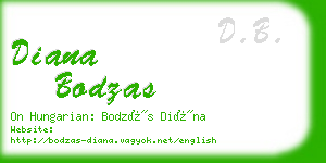 diana bodzas business card